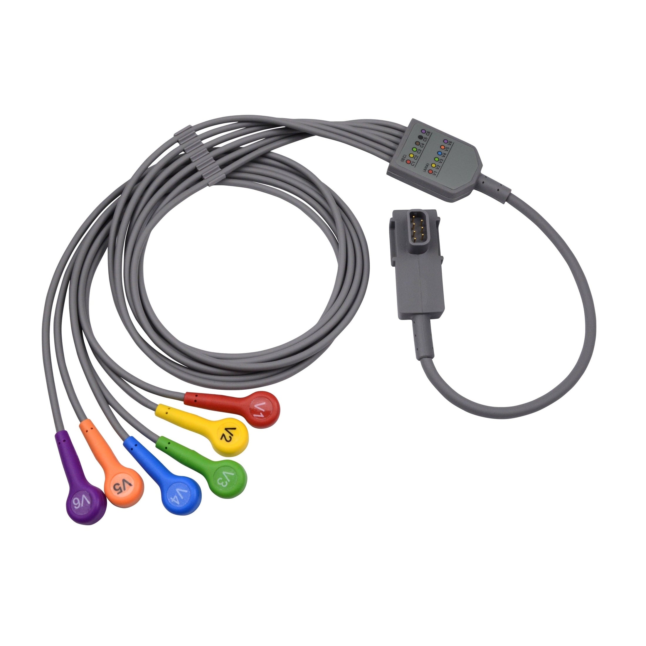 Caretech-Physio-Control LIFEPAK® 12/15 ECG Patient 6-wire Pre-Cordial Lead Attachment Cable-MedTech-1